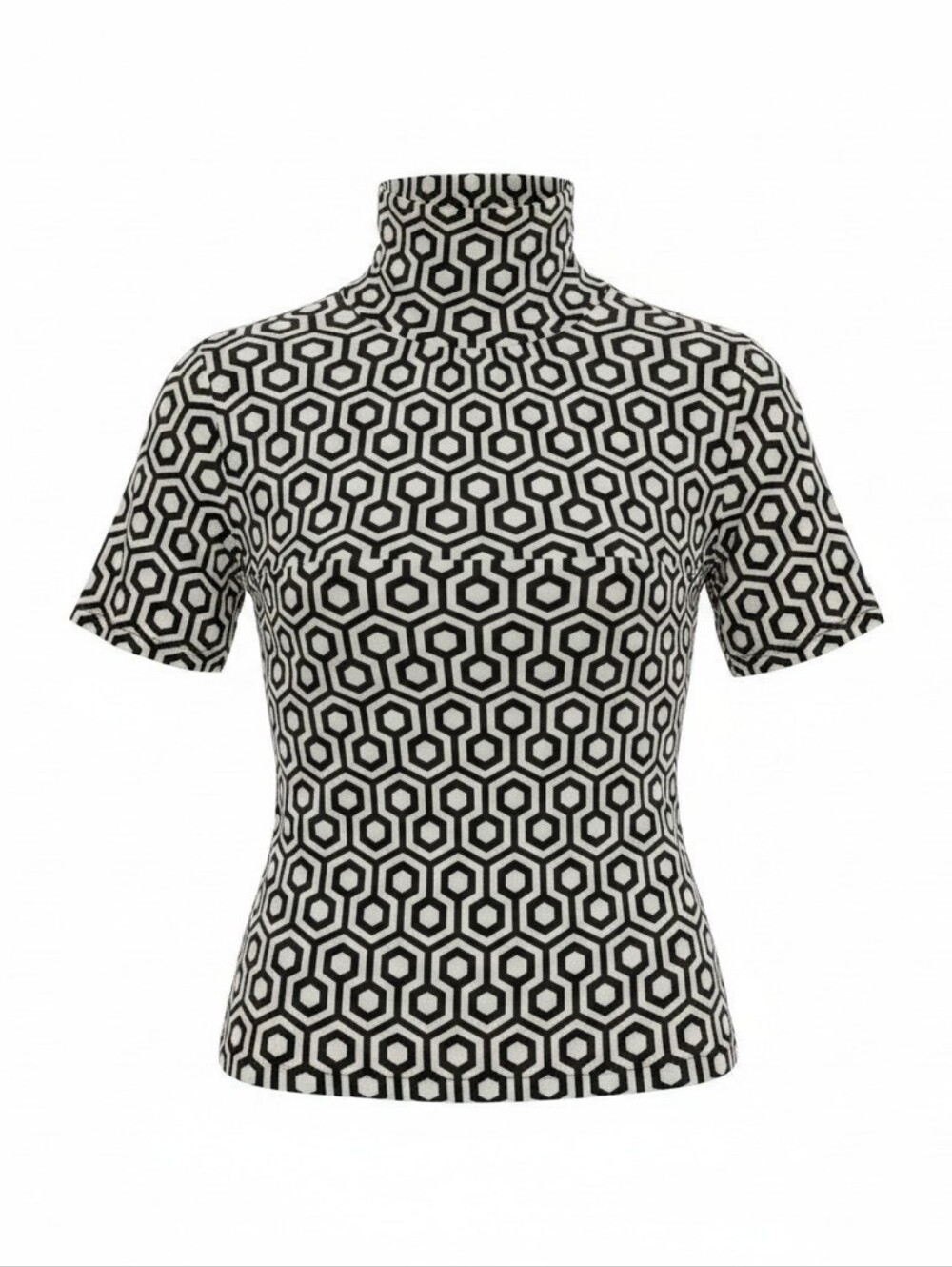 DREW 100% Silk Geometric Batwing Dolman Top Made in USA M